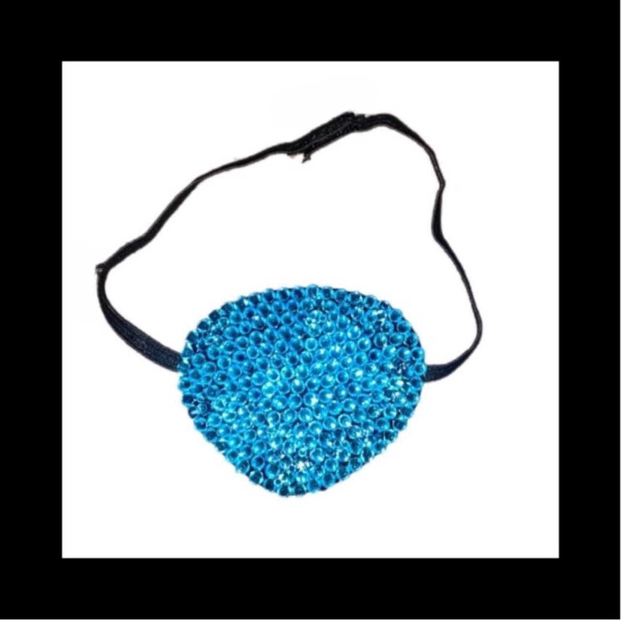 Aquamarine Blue Fancy Crystal Eye Patch