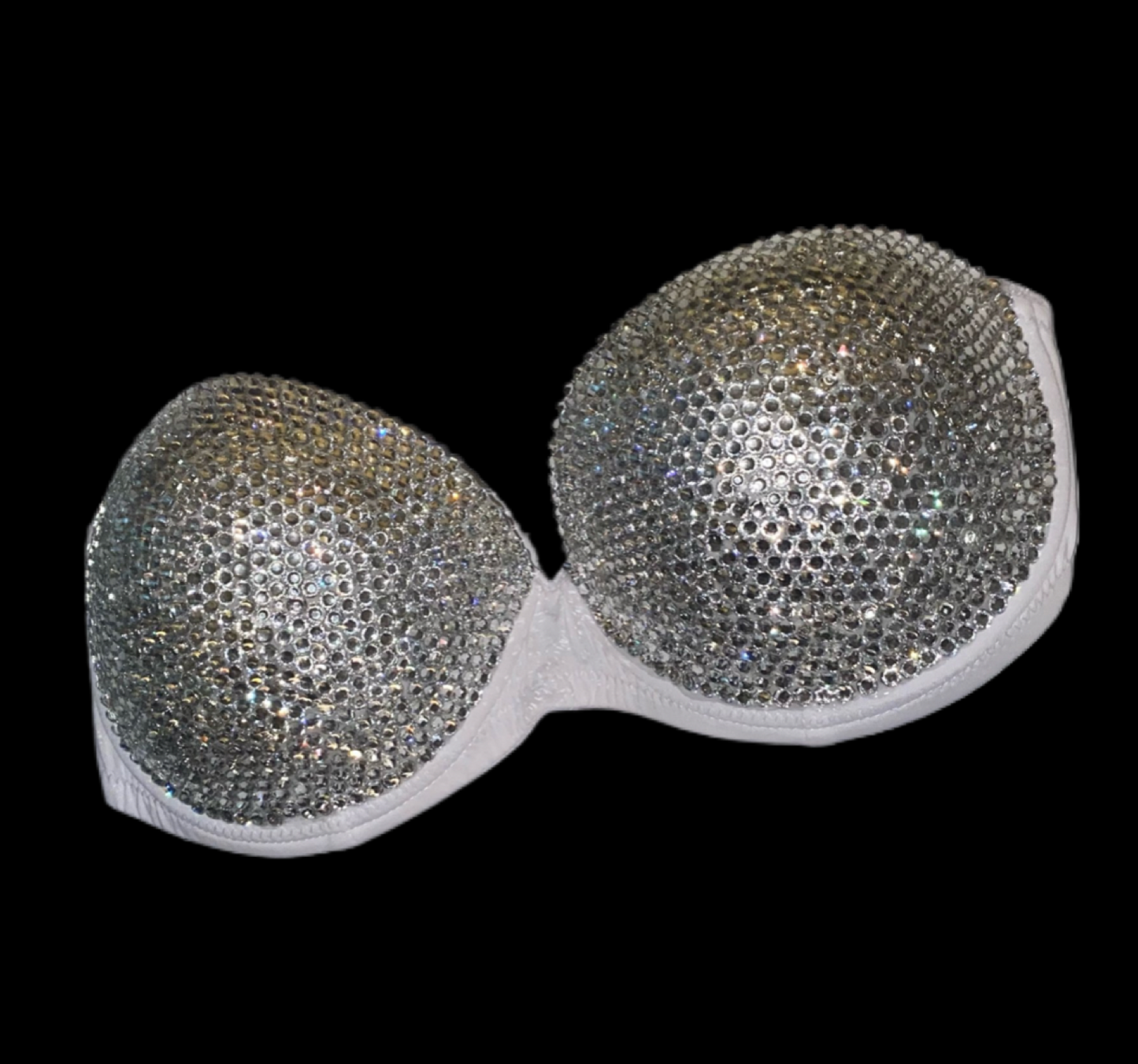 Crystal Diamond Strapless Bra In White