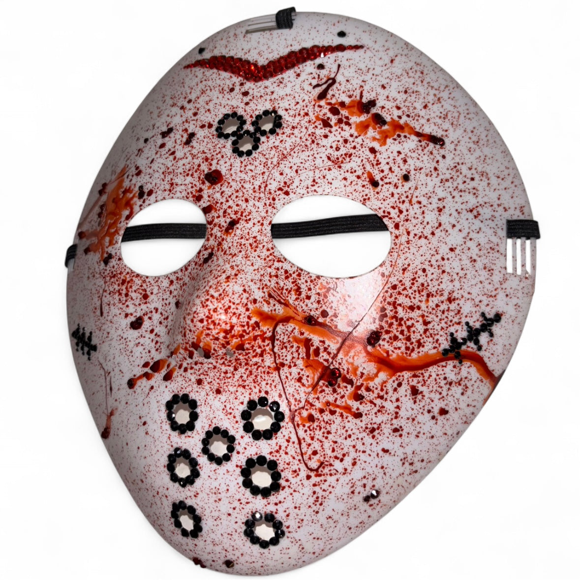 Horror Splash Jason Hockey Mask In Luxe Crystal Red Diamonds