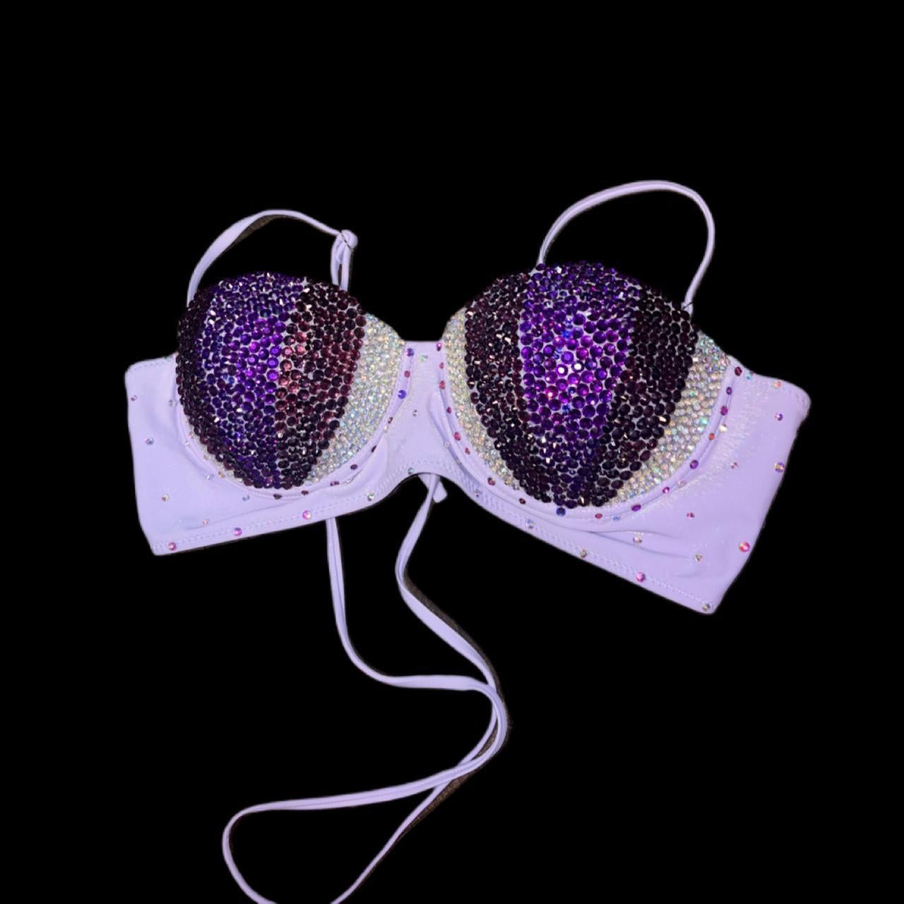 Mermaid Shell Bra In Purple Mix Lilac Size L