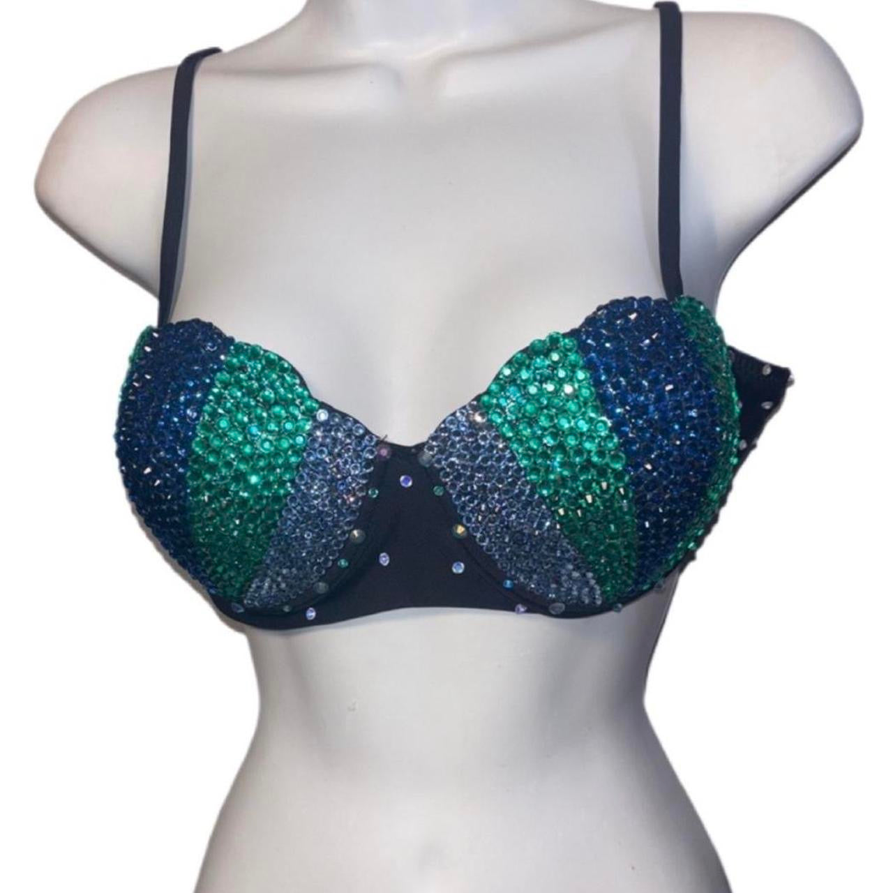 Mermaid Shell Bra In Blue Size M