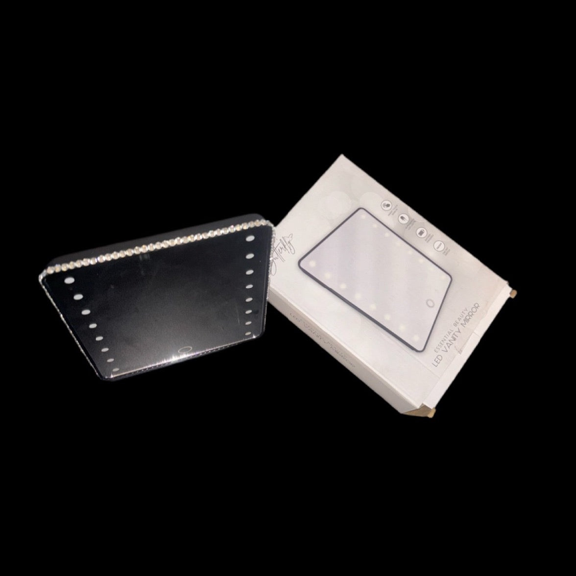 Black Luxe Crystal Bling LED Mirror