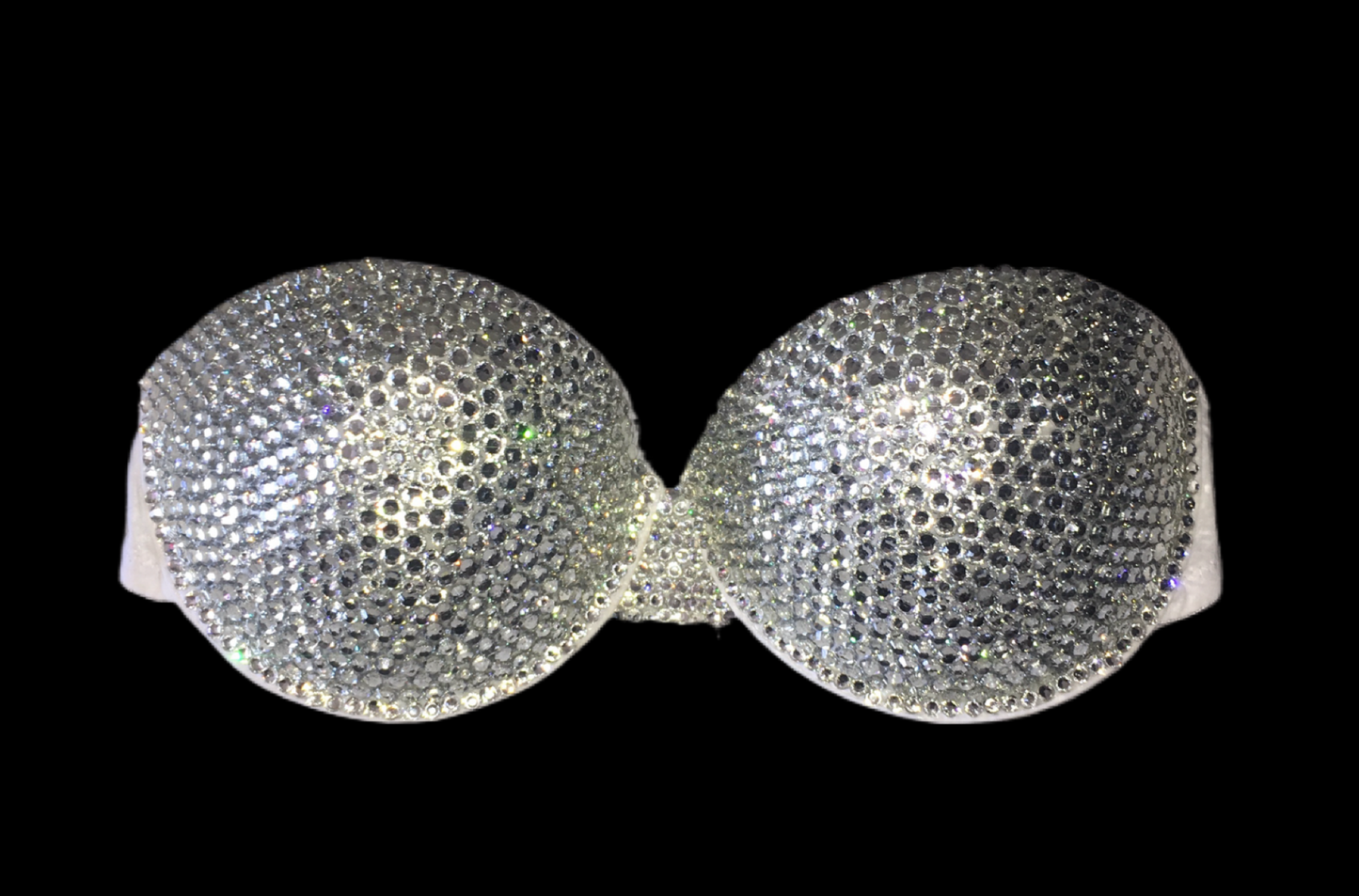 Crystal Diamond Strapless Bralet In White