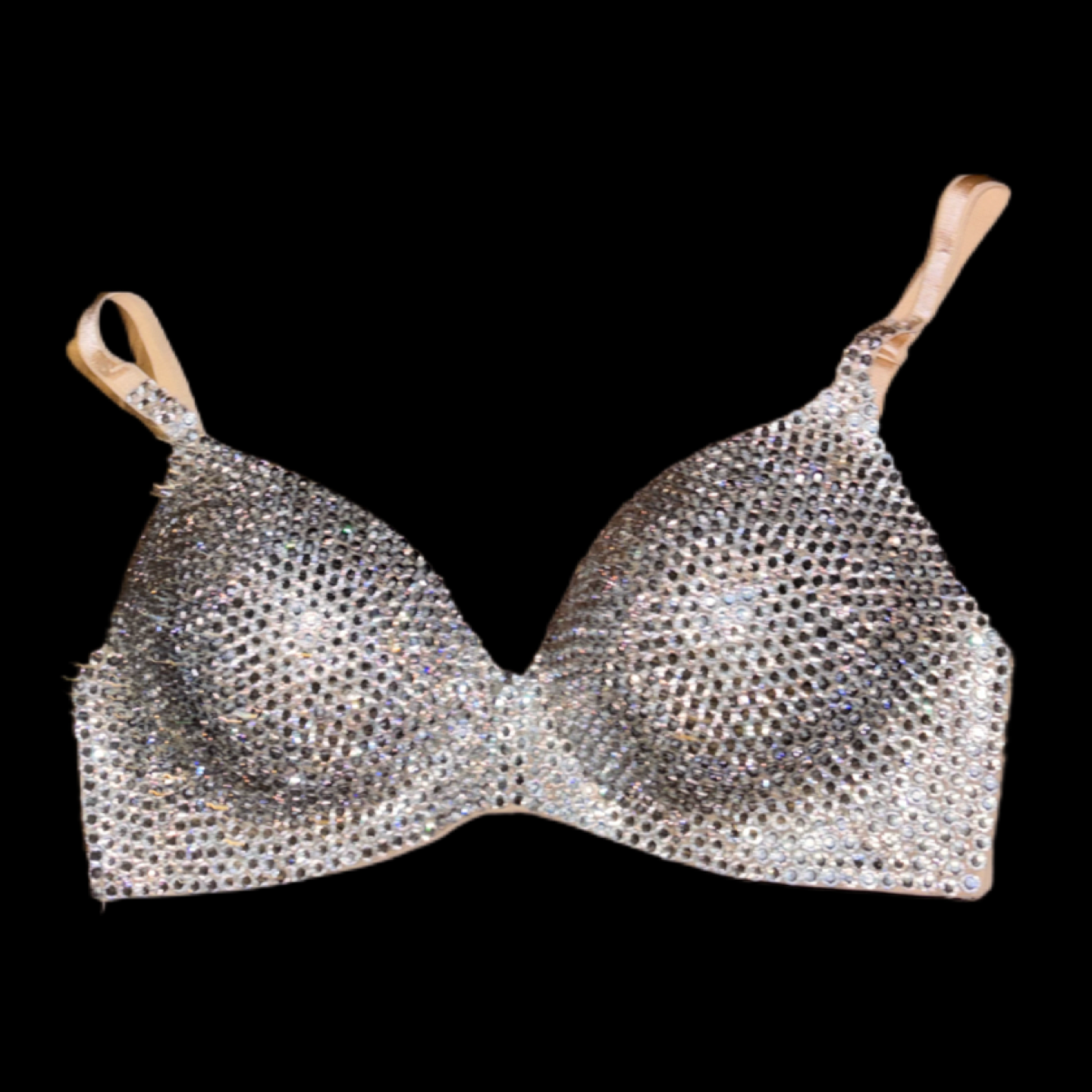 Luxe Crystal Diamond Wireless Bra In Nude