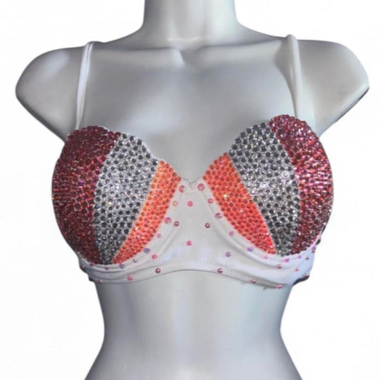 Mermaid Shell Bra In Pink Size Large