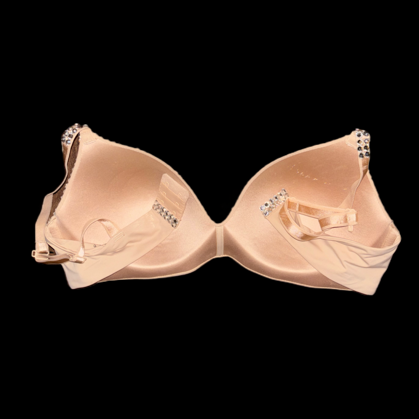 Luxe Crystal Diamond Wireless Bra In Nude