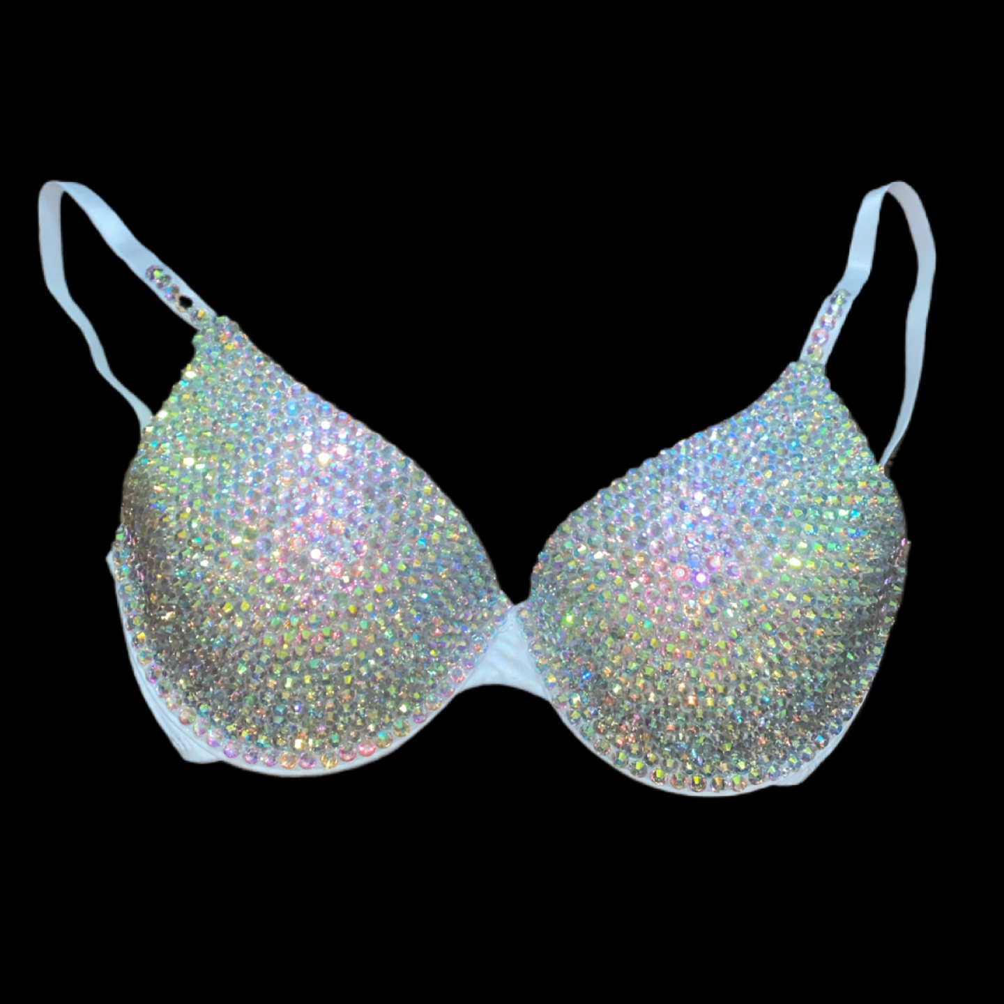 Crystal AB Iridescent T-Shirt Bra In White