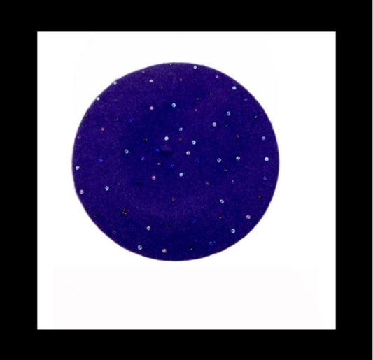 Beret Hat In Purple With Purple Tones Luxe Crystals