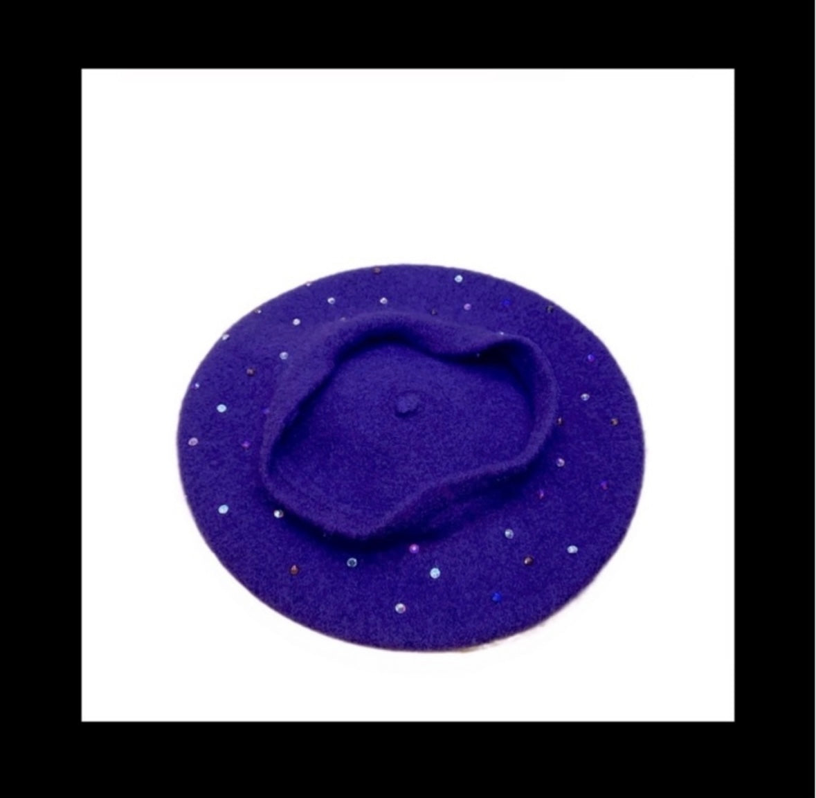 Beret Hat In Purple With Purple Tones Luxe Crystals