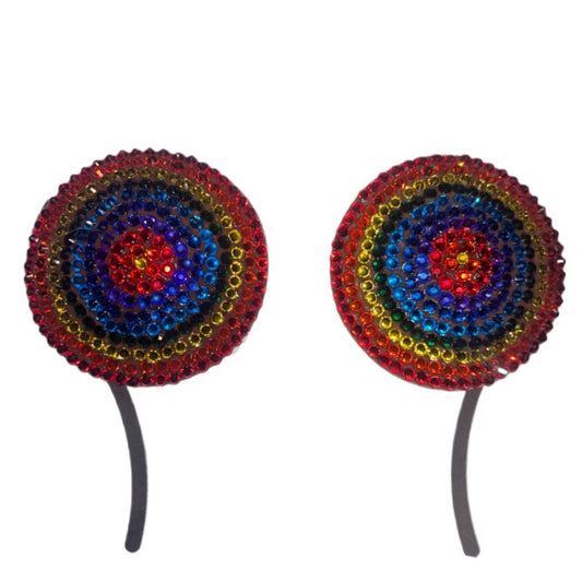 Rainbow Mix Circles Luxe Crystal Pasties