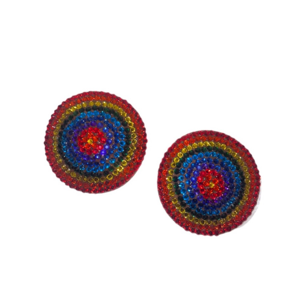 Rainbow Mix Circles Luxe Crystal Pasties