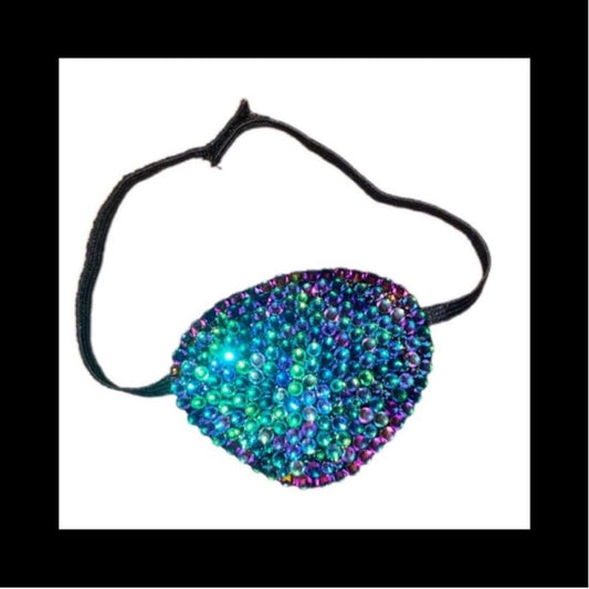 Green Flame Fancy Crystal Eye Patch