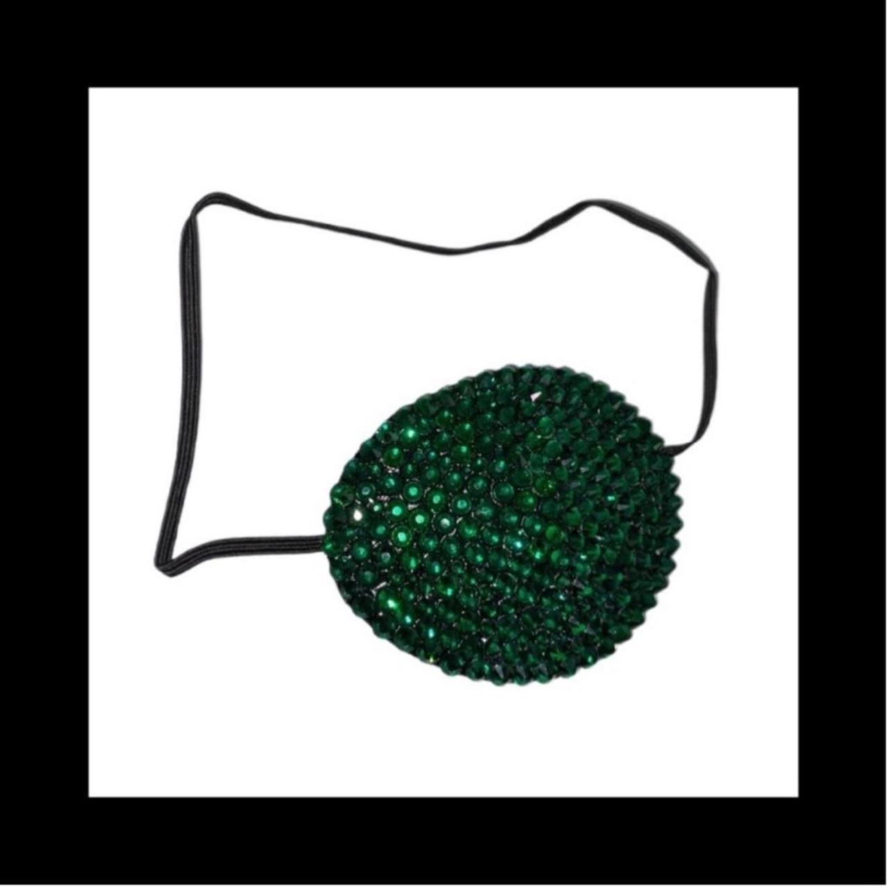 Emerald Green Fancy Crystal Eye Patch
