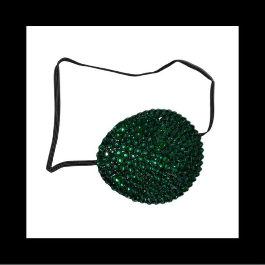 Emerald Green Fancy Crystal Eye Patch