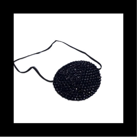 Jet Black Crystal Fancy Eye Patch