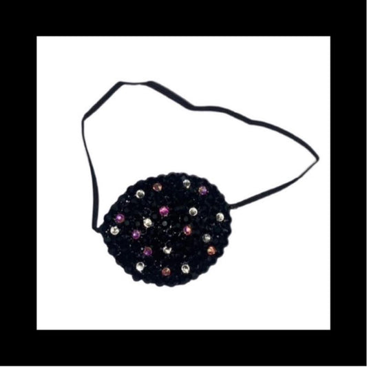 Jet Black & AB Crystal Fancy Eye Patch