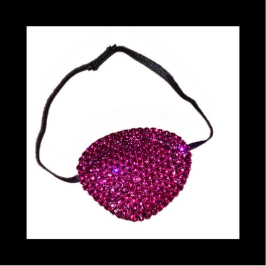 Hot Pink Crystal Diamond Fancy Crystal Eye Patch