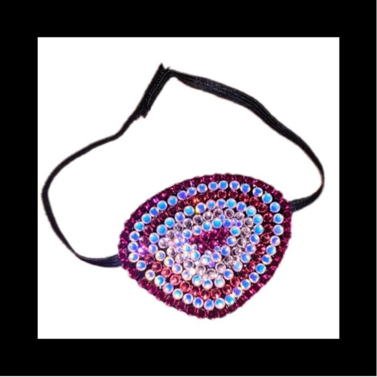 Pink Circles Crystal Diamond Fancy Crystal Eye Patch