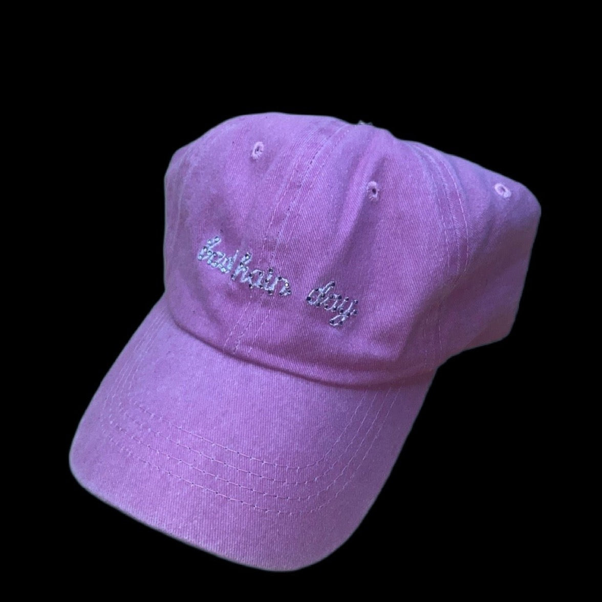 Luxe Crystal Bad Hair Day Light Pink Baseball Hat